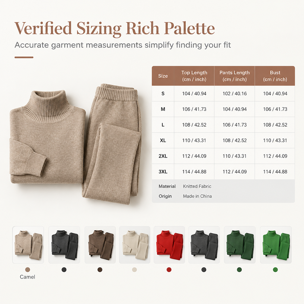 ❄️Women Loose Turtleneck Sweater and Knit Pants Set Casual Thick Warm Fall Winter Two Piece Outfit