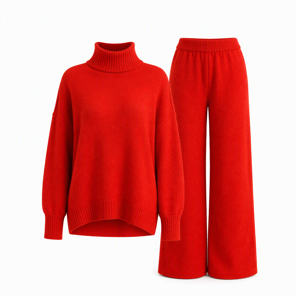 ❄️Women Loose Turtleneck Sweater and Knit Pants Set Casual Thick Warm Fall Winter Two Piece Outfit