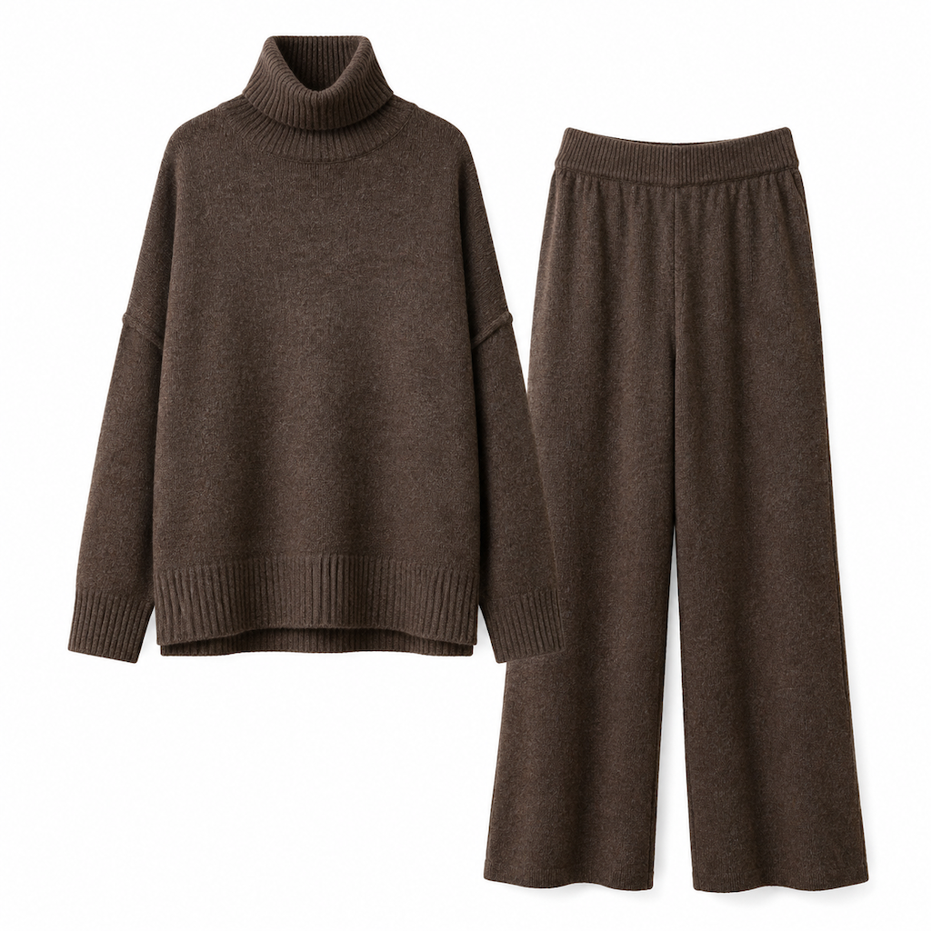 ❄️Women Loose Turtleneck Sweater and Knit Pants Set Casual Thick Warm Fall Winter Two Piece Outfit