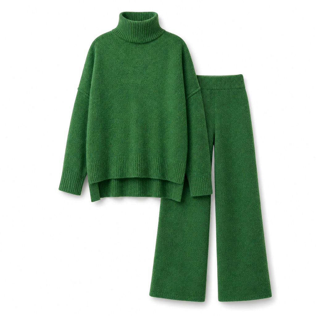 ❄️Women Loose Turtleneck Sweater and Knit Pants Set Casual Thick Warm Fall Winter Two Piece Outfit