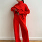 ❄️Women Loose Turtleneck Sweater and Knit Pants Set Casual Thick Warm Fall Winter Two Piece Outfit