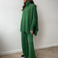 ❄️Women Loose Turtleneck Sweater and Knit Pants Set Casual Thick Warm Fall Winter Two Piece Outfit