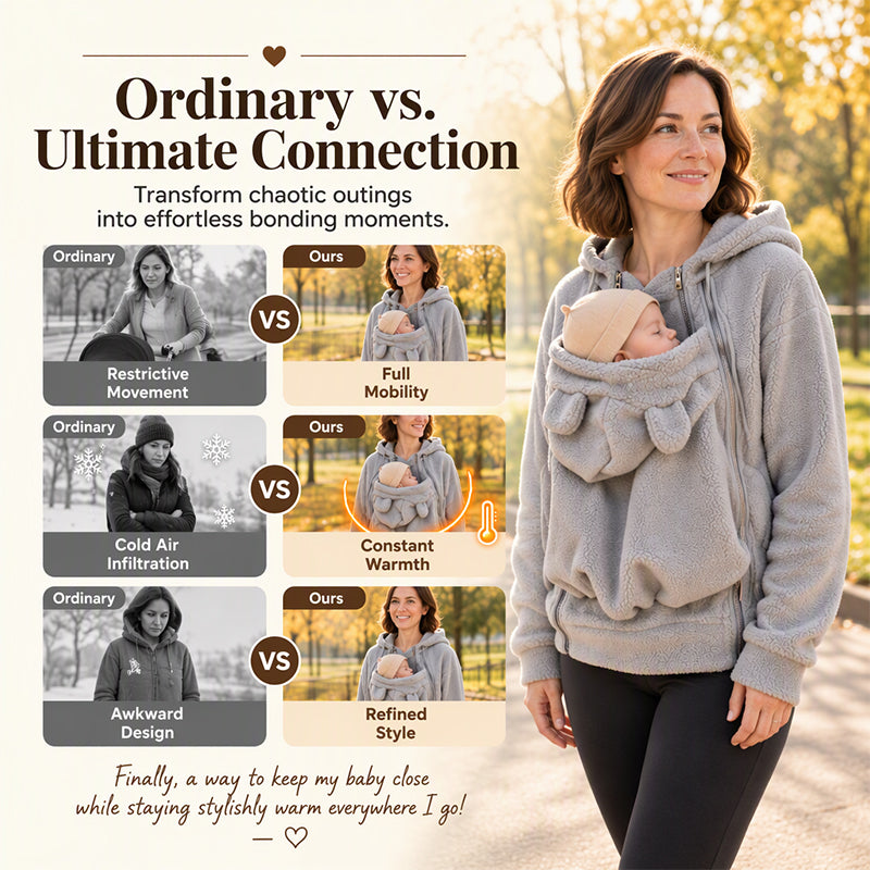 🧸 Cozy Warm Babywearing Hooded Jacket