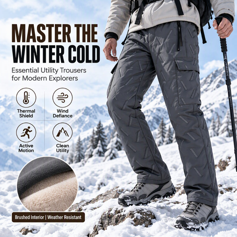 🏂 Men's Winter Plush-Lined Cargo Pants