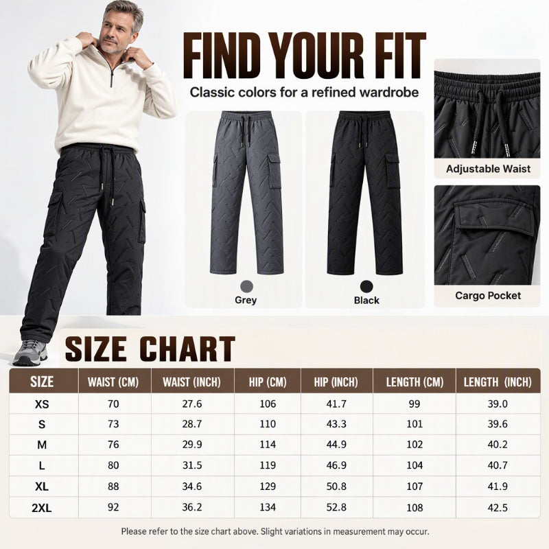 🏂 Men's Winter Plush-Lined Cargo Pants