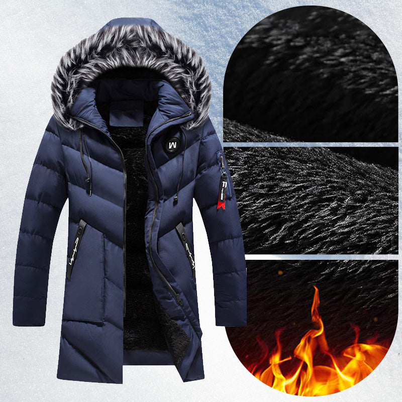 ❄️ Men's Warm Hooded Long Jacket for Cold Weather🥠