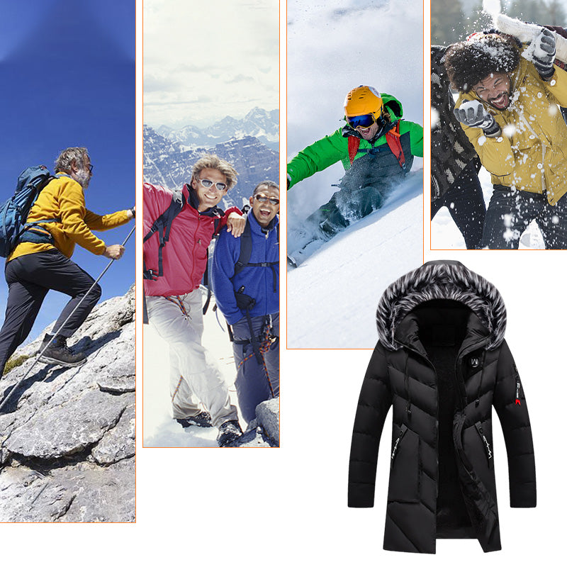 ❄️ Men's Warm Hooded Long Jacket for Cold Weather🥠