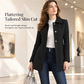 ✨ Women Elegant Mid-Length Plaid Trench Coat Versatile Autumn Winter