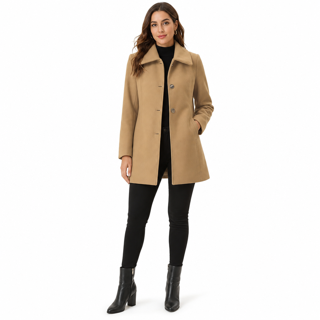 ✨ Women Elegant Mid-Length Plaid Trench Coat Versatile Autumn Winter