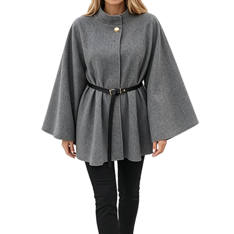 🌸 Women's Elegant Stand Collar Cape Coat
