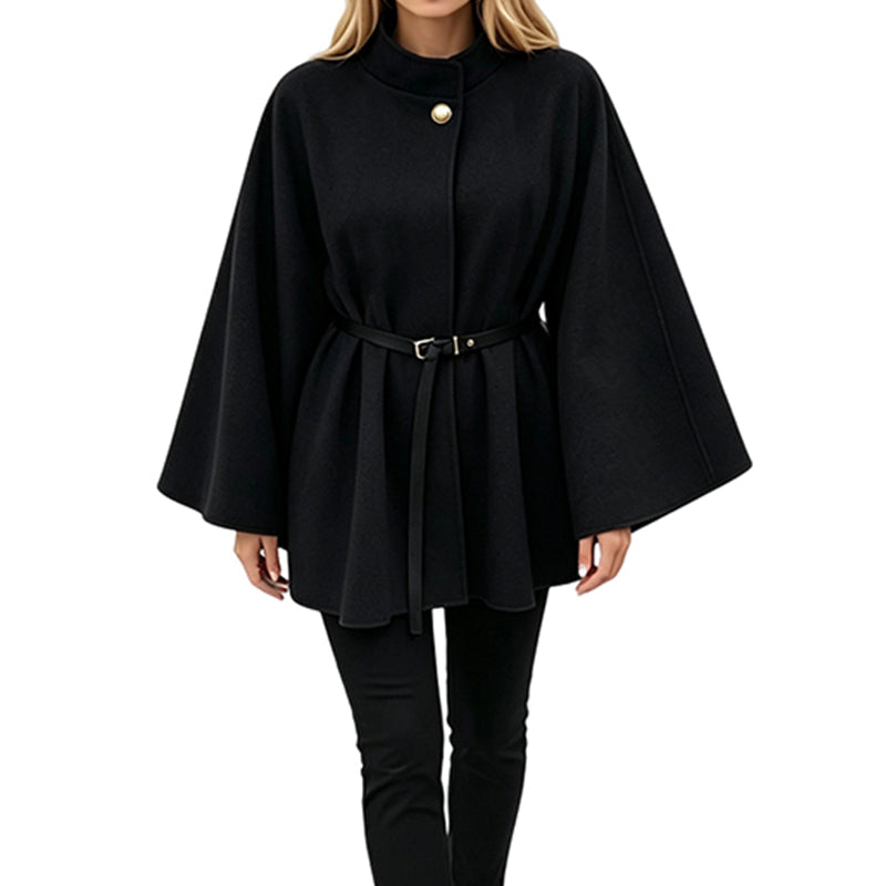 🌸 Women's Elegant Stand Collar Cape Coat