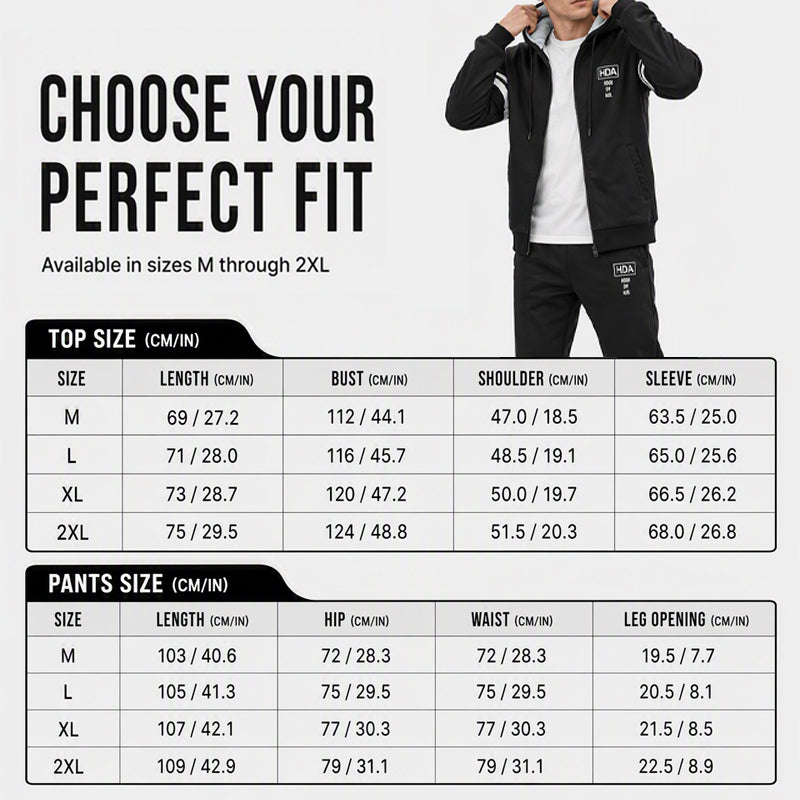Men's Thickened Hooded Sweatshirt & Pants Set