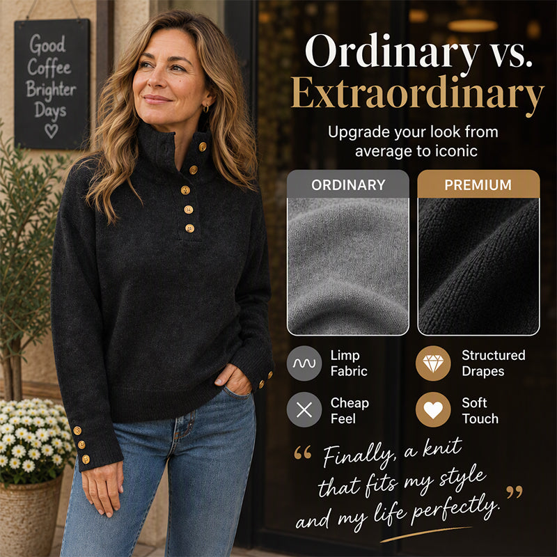 Women's Casual Stand Collar Knit Sweater