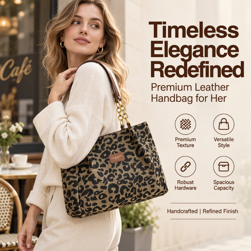 🐆 Retro Leopard Print Tote Bag for Women