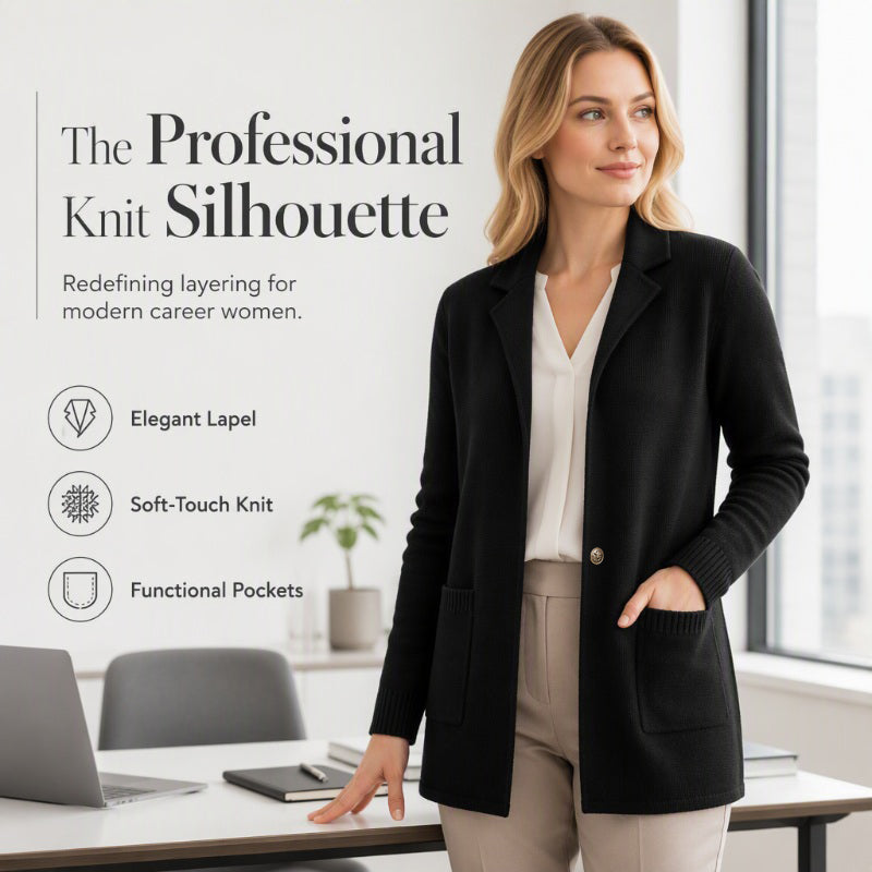 🖤Black Friday Sale:50% OFF🖤 Women's Lapel Collar Knit Cardigan