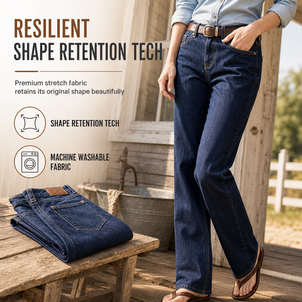 👖 Women's Classic Straight Leg Stretchy Denim Jeans