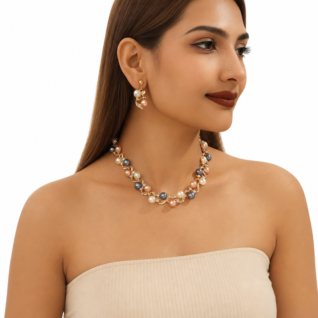 💕 50% OFF💫Vintage Floral Jewelry Set – 2-Piece Leaf & Flower Bridal Accessories for Women