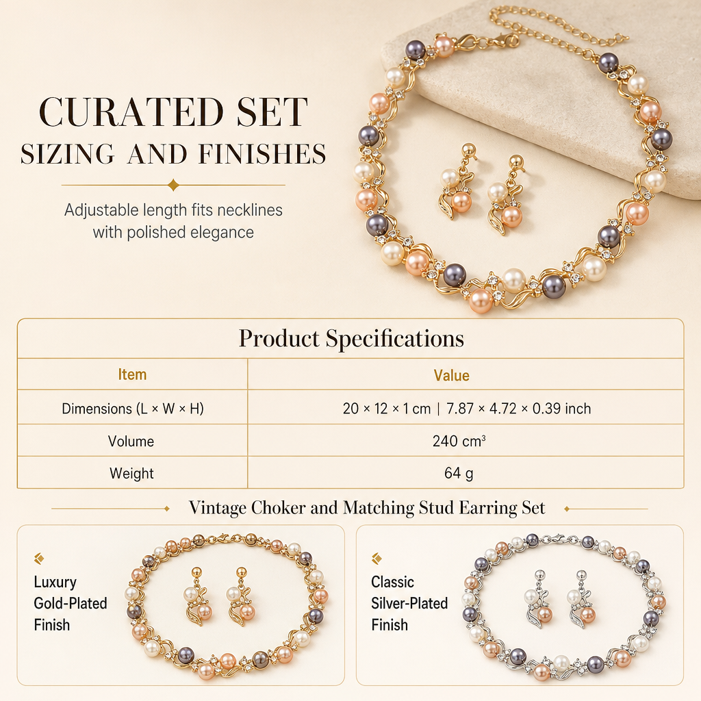 💕 50% OFF💫Vintage Floral Jewelry Set – 2-Piece Leaf & Flower Bridal Accessories for Women