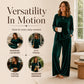 💠Women's Velvet Long Sleeve Top & Wide-Leg Pants Set