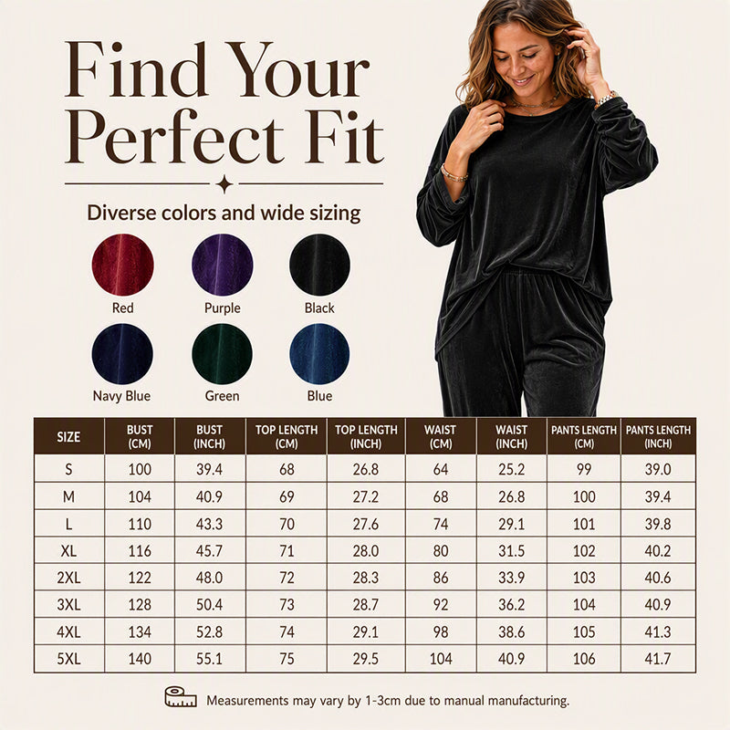 💠Women's Velvet Long Sleeve Top & Wide-Leg Pants Set