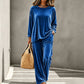 💠Women's Velvet Long Sleeve Top & Wide-Leg Pants Set