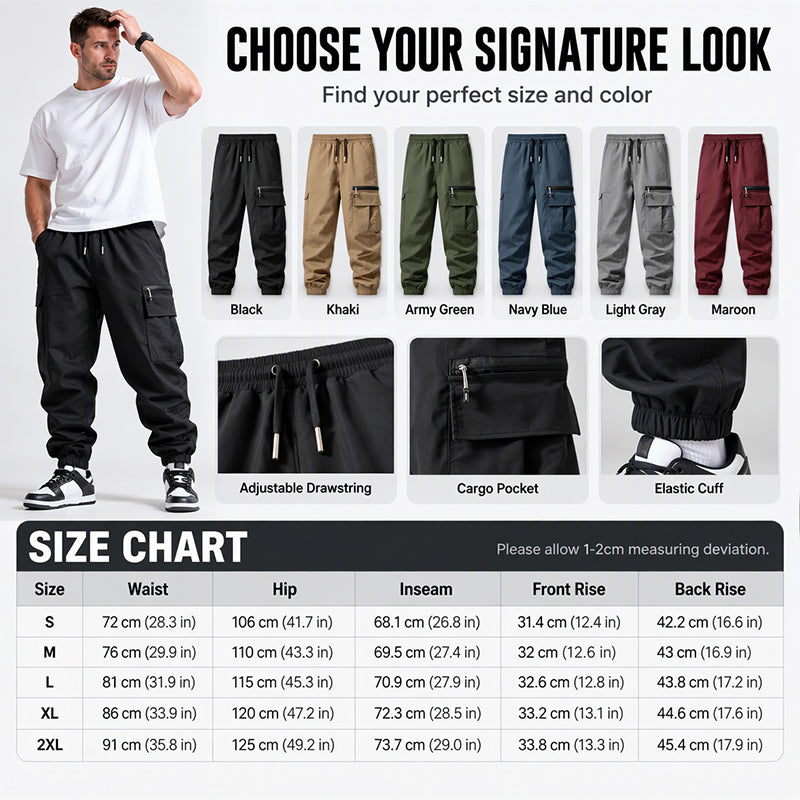 🚶 Men's Casual Multi-Pocket Cargo Pants