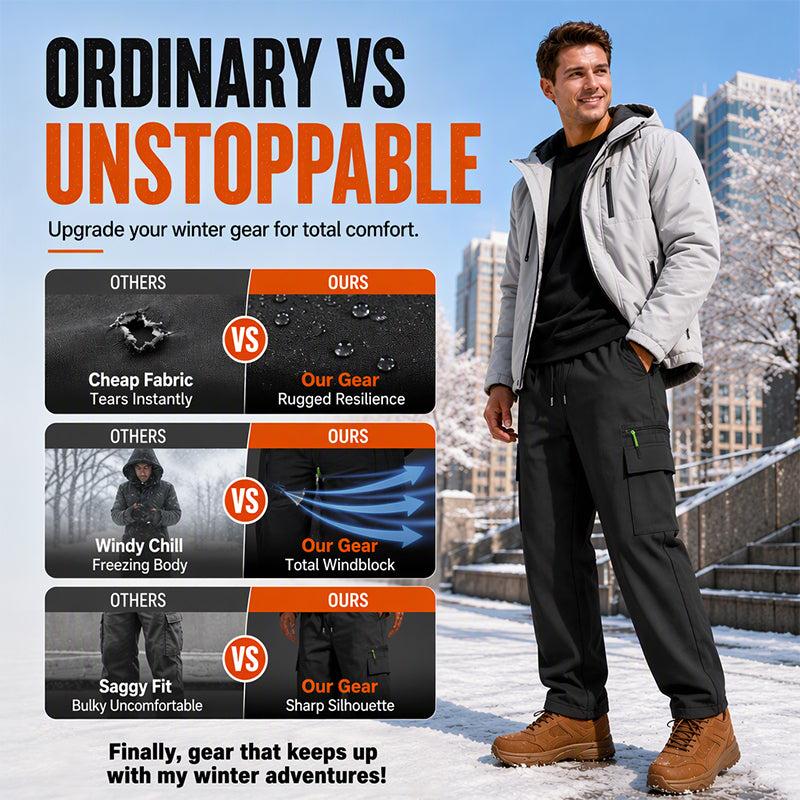 🌬️ Wind-Blocking Warmth, Move-Ready Comfort | Men's Winter Outdoor Windproof Thermal Pants