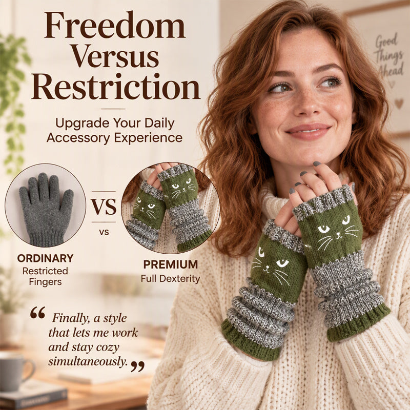 🧤 Winter Warm Half Finger Knitted Gloves