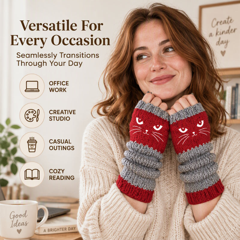 🧤 Winter Warm Half Finger Knitted Gloves