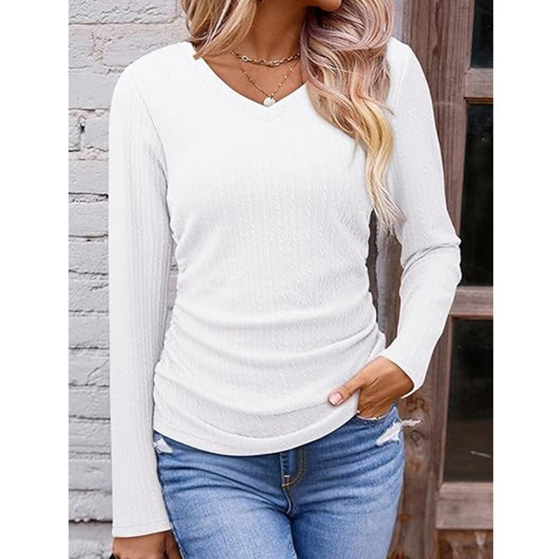 🧶 Women's Elegant V-Neck Knit Top