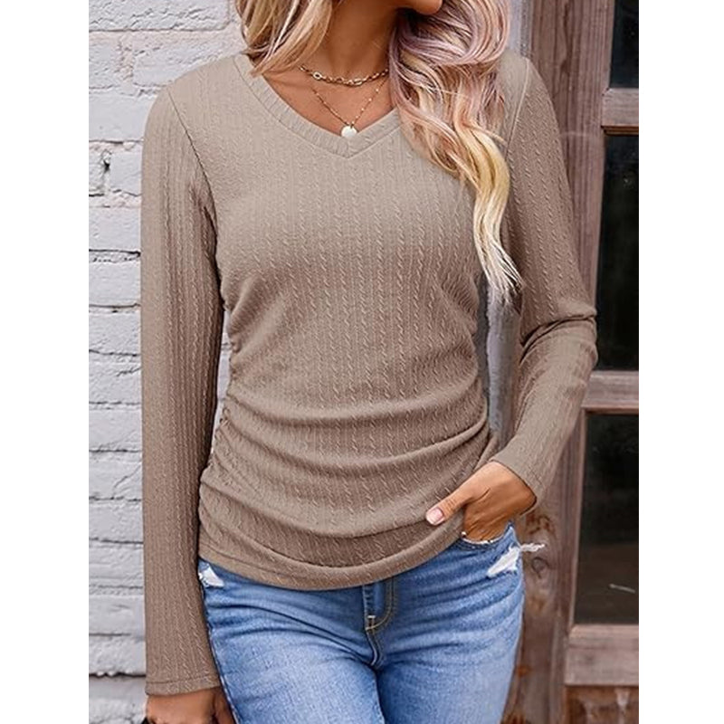 🧶 Women's Elegant V-Neck Knit Top
