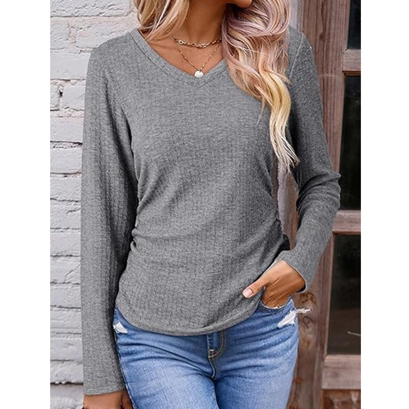 🧶 Women's Elegant V-Neck Knit Top