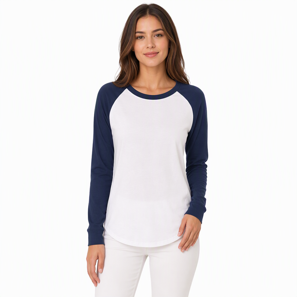 💖 Women's Casual Loose Crew Neck Long Sleeve T-Shirt Color Block Pullover Top