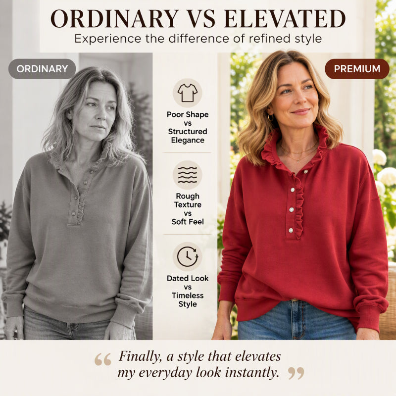 💖Women's Ruffled Collar Pullover Sweatshirt