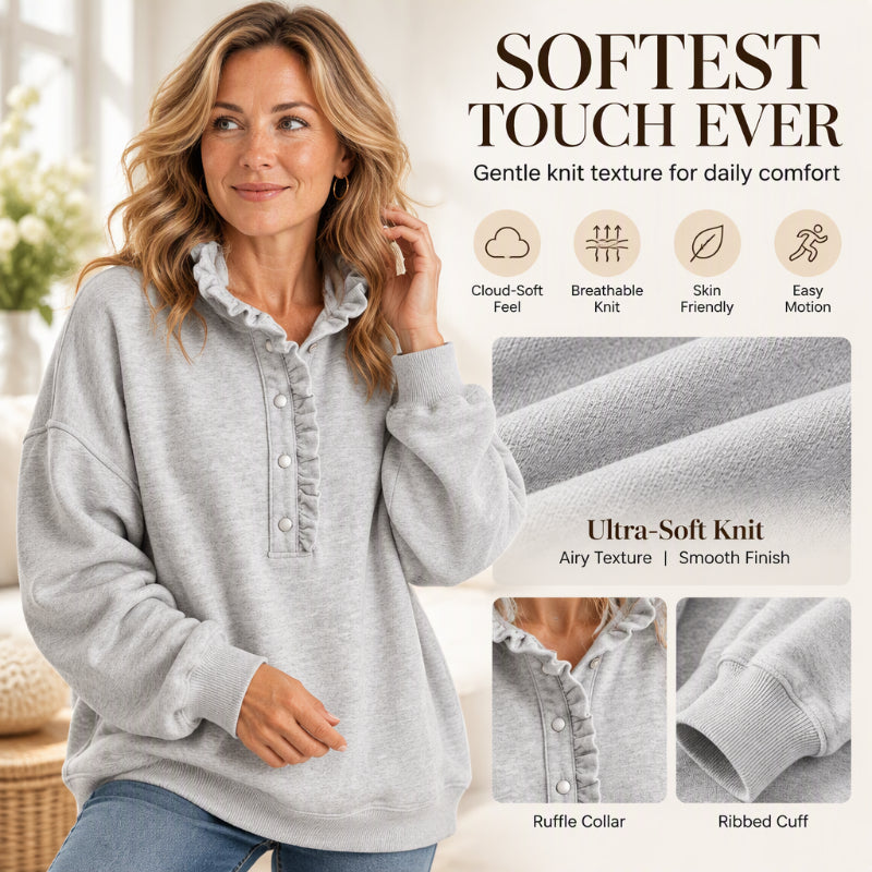 💖Women's Ruffled Collar Pullover Sweatshirt