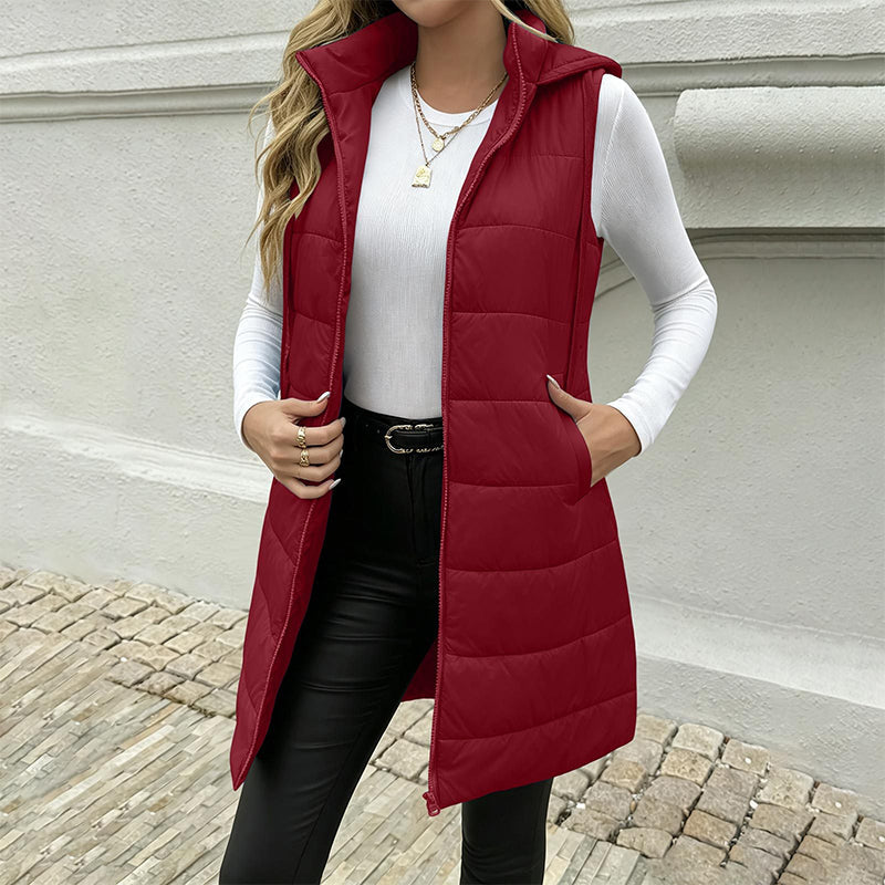 ❄️Women's Mid-Length Hooded Padded Vest