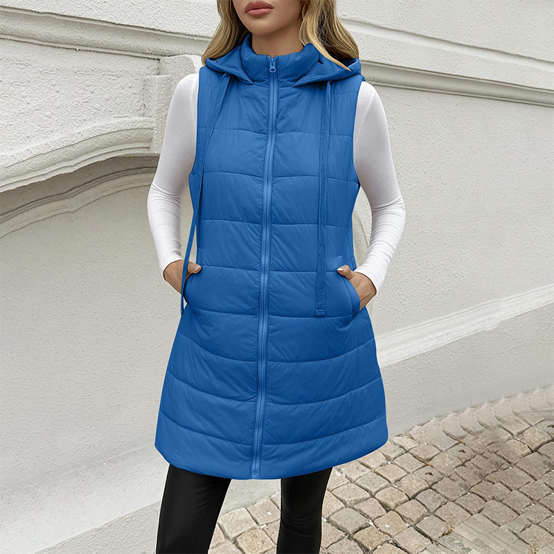 ❄️Women's Mid-Length Hooded Padded Vest