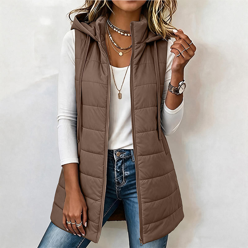❄️Women's Mid-Length Hooded Padded Vest