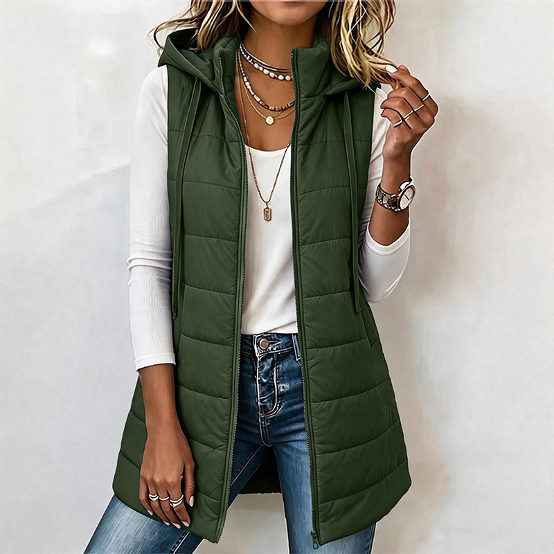 ❄️Women's Mid-Length Hooded Padded Vest