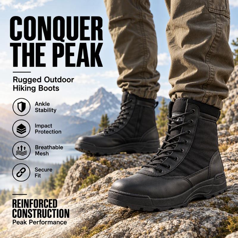 🥾 Unisex Outdoor High-Top Tactical Combat Boots ✨ – Durable & All-Terrain