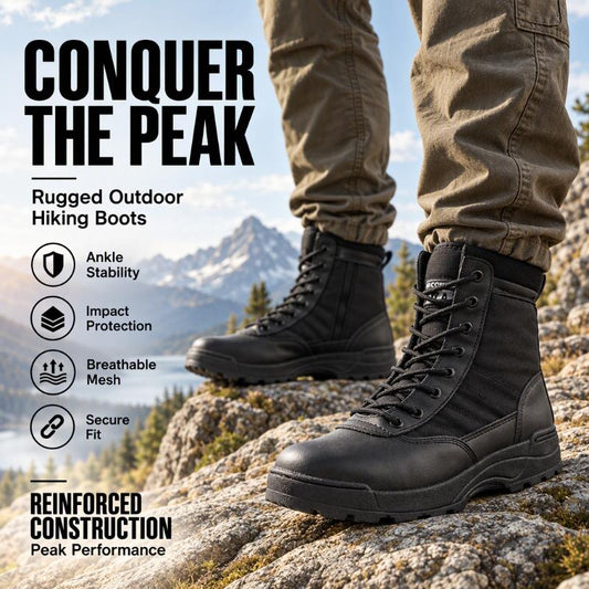 🥾 Unisex Outdoor High-Top Tactical Combat Boots ✨ – Durable & All-Terrain