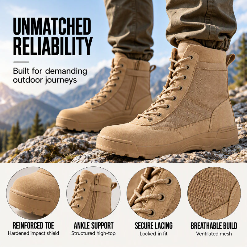 🥾 Unisex Outdoor High-Top Tactical Combat Boots ✨ – Durable & All-Terrain