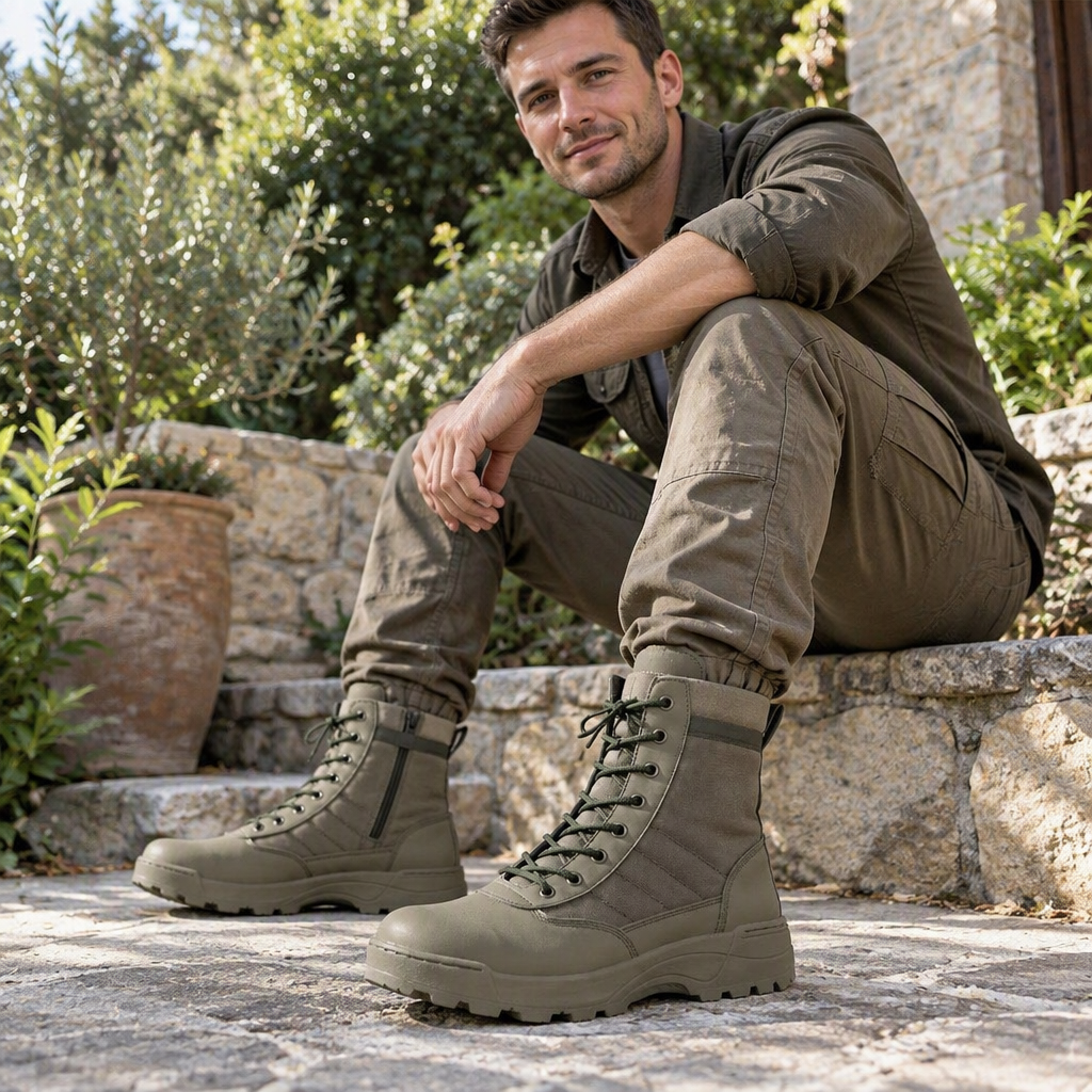 🥾 Unisex Outdoor High-Top Tactical Combat Boots ✨ – Durable & All-Terrain