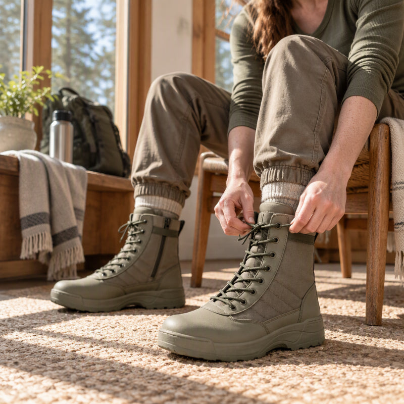 🥾 Unisex Outdoor High-Top Tactical Combat Boots ✨ – Durable & All-Terrain