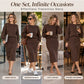 🍁Women's Knit Crewneck Top & Midi Skirt Set