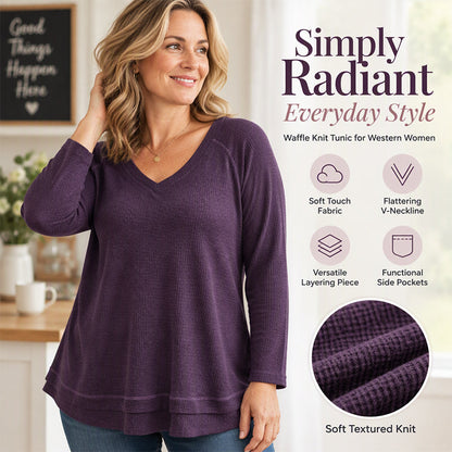 💜 Women's Textured Stitch Raglan Sleeve Sweatshirt