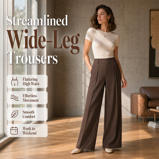 ✨Polished Wide-Leg Look, Easy Movement☕️Women's High-Waisted Wide-Leg Pants