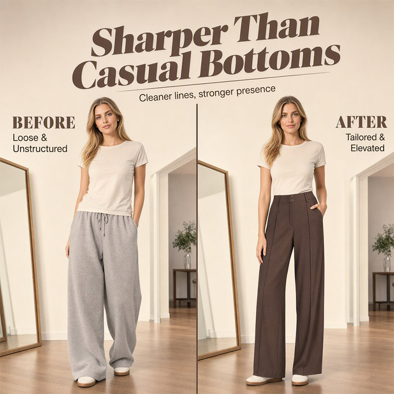 ✨Polished Wide-Leg Look, Easy Movement☕️Women's High-Waisted Wide-Leg Pants