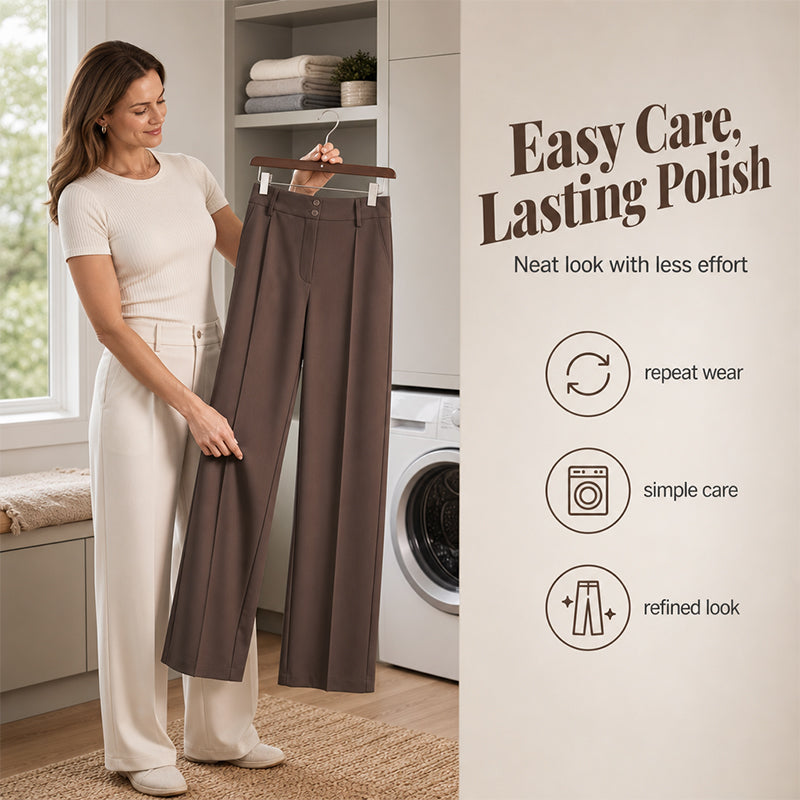 ✨Polished Wide-Leg Look, Easy Movement☕️Women's High-Waisted Wide-Leg Pants