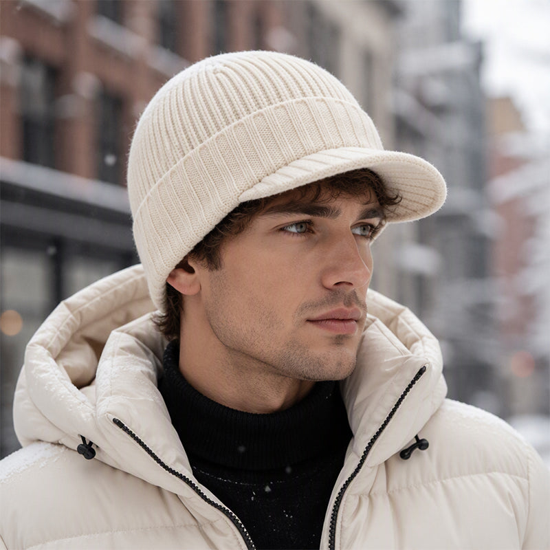 Unisex Warm Knit Beanie with Brim